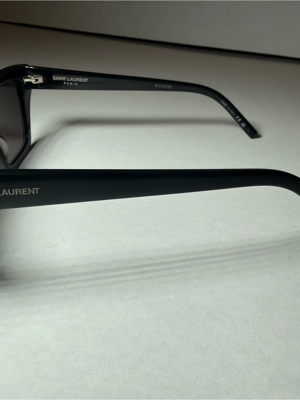 Yves Saint Laurent Black Cat-Eye Sunglasses with Brown Lenses